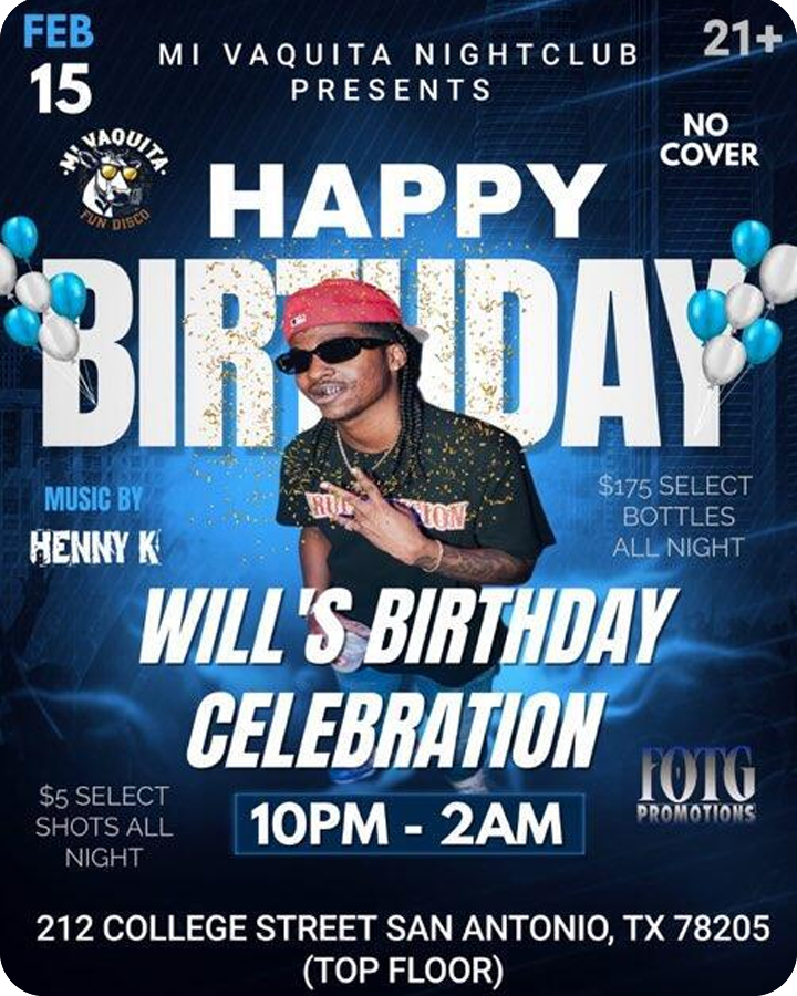 Will’s Birthday Celebration at Mi Vaquita Nightclub – Let’s Party!