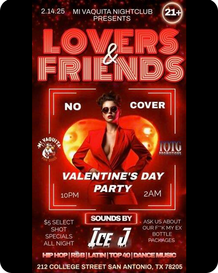 Lovers & Friends Valentine’s Day Party at Mi Vaquita Nightclub
