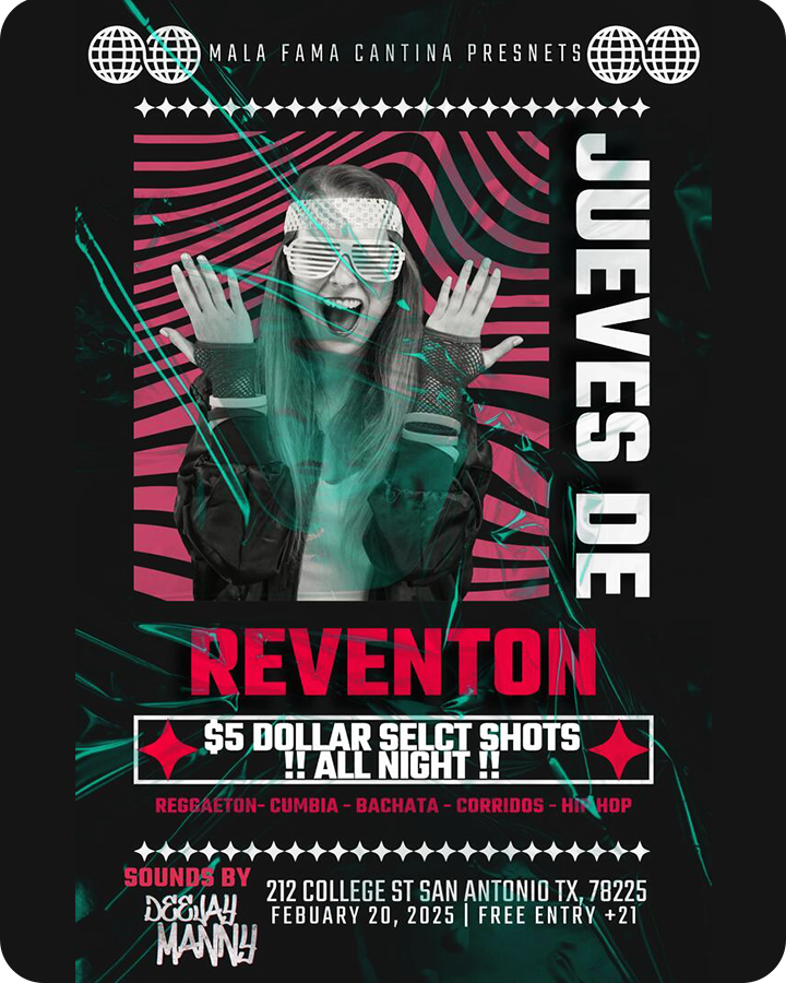 Jueves de Reventón at Mala Fama Cantina!